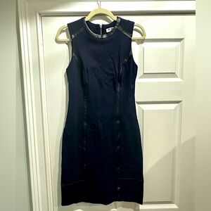 Navy and Black Sleeveless Dress